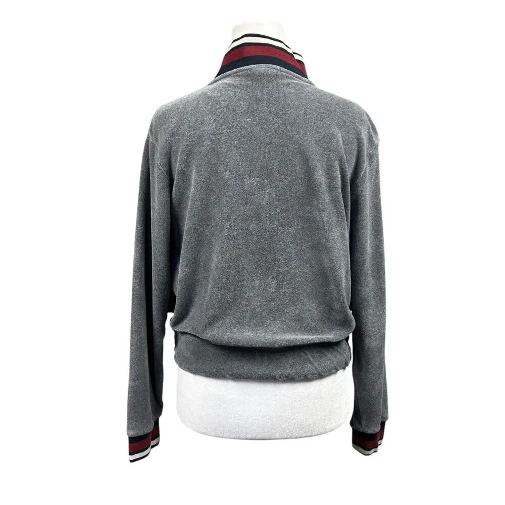 Nike Sweat Jacket Crop Zip Stripe Accent Sz S Gray
